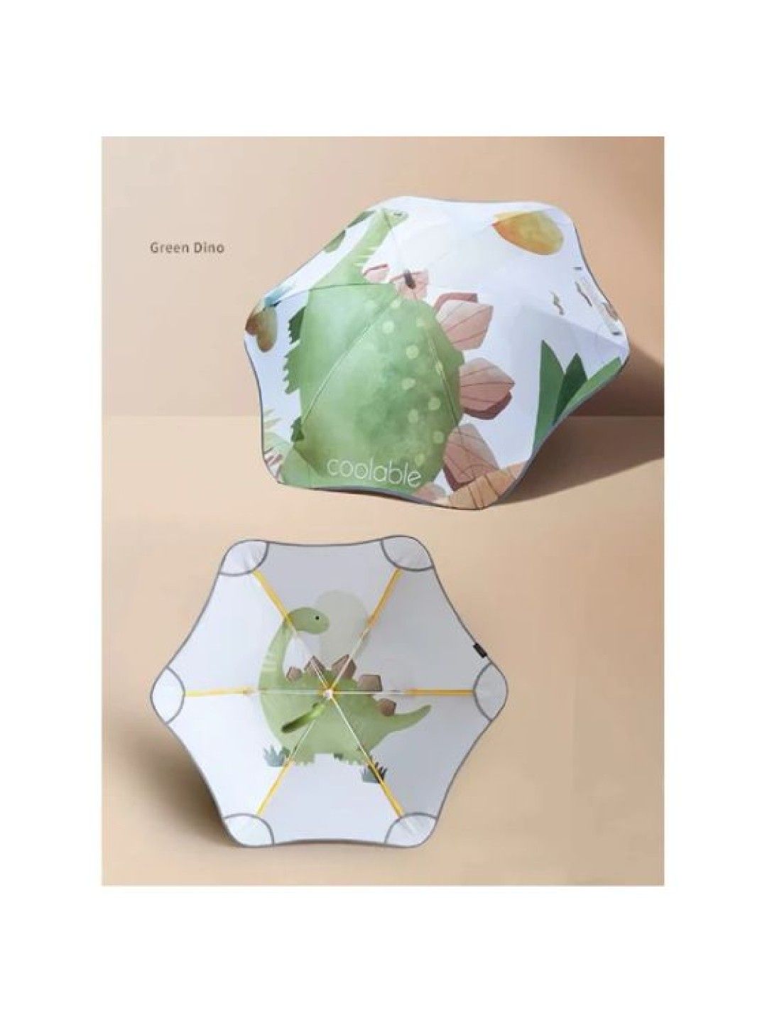 Coolable Double Sided Kids Umbrella - Green Dino (No Color- Image 2)