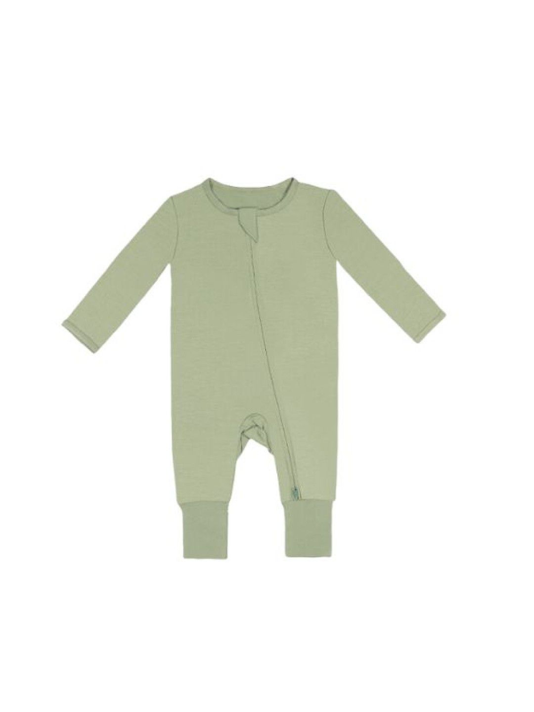 Kalma Baby Organic Bamboo Zip Footless Romper Onesies (Green- Image 1)