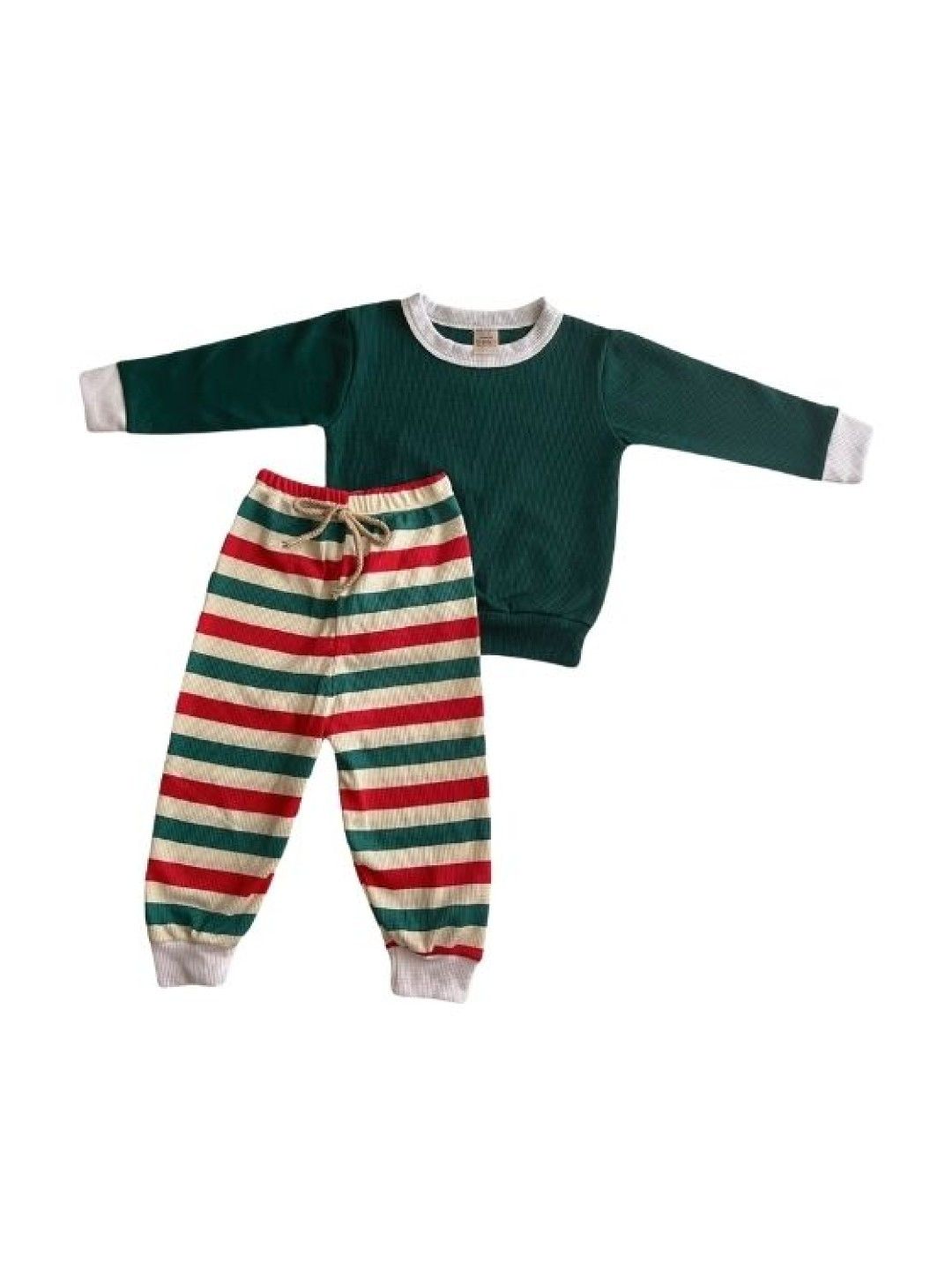 bean fashion Green & Stripes Pajama Set
