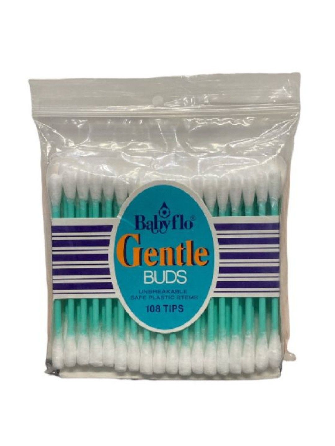 Babyflo Gentle Buds Green Plastic Stem (108 tips- Image 1)