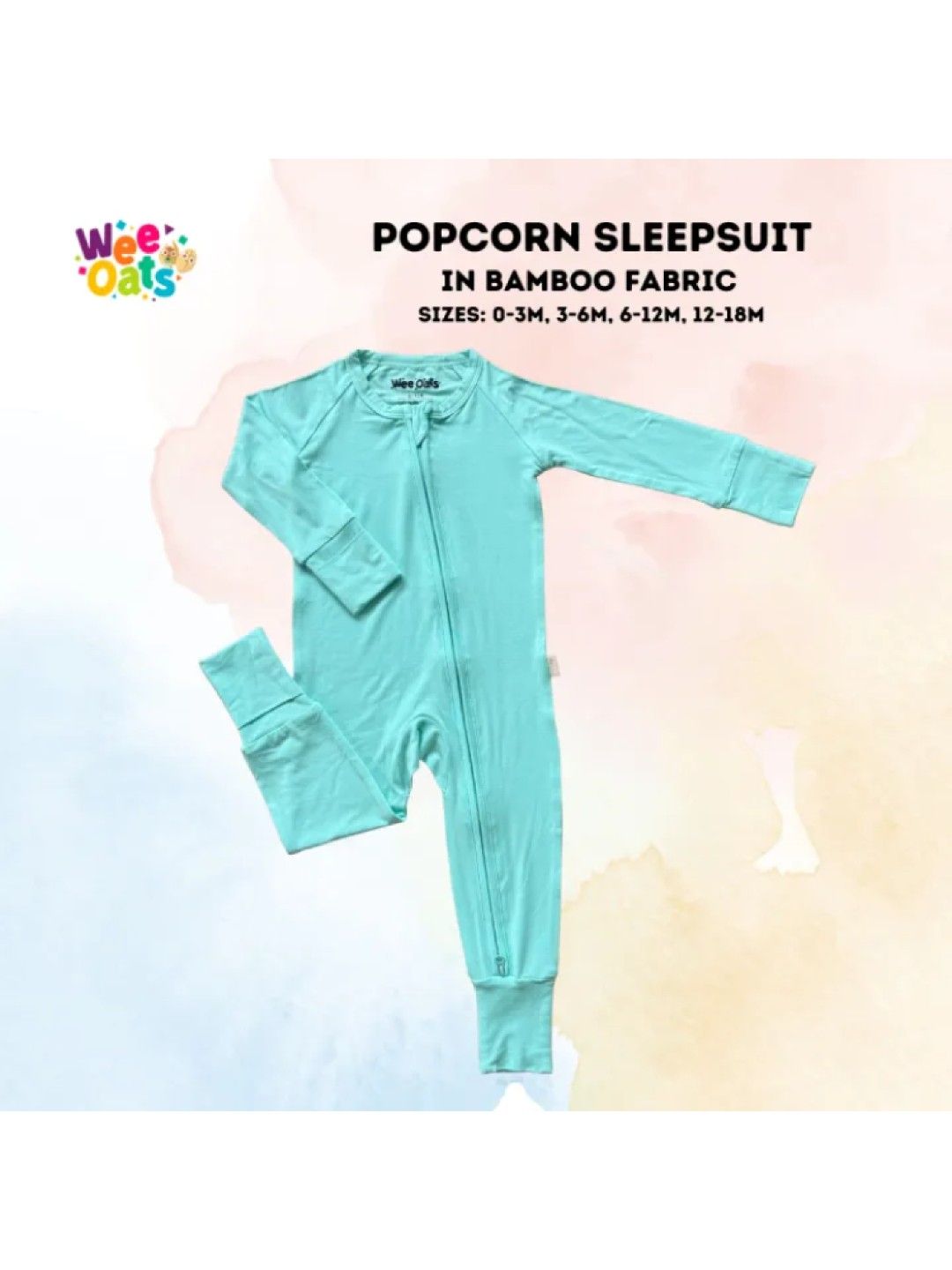 Wee Oats Popcorn Sleepsuit (Green- Image 4)