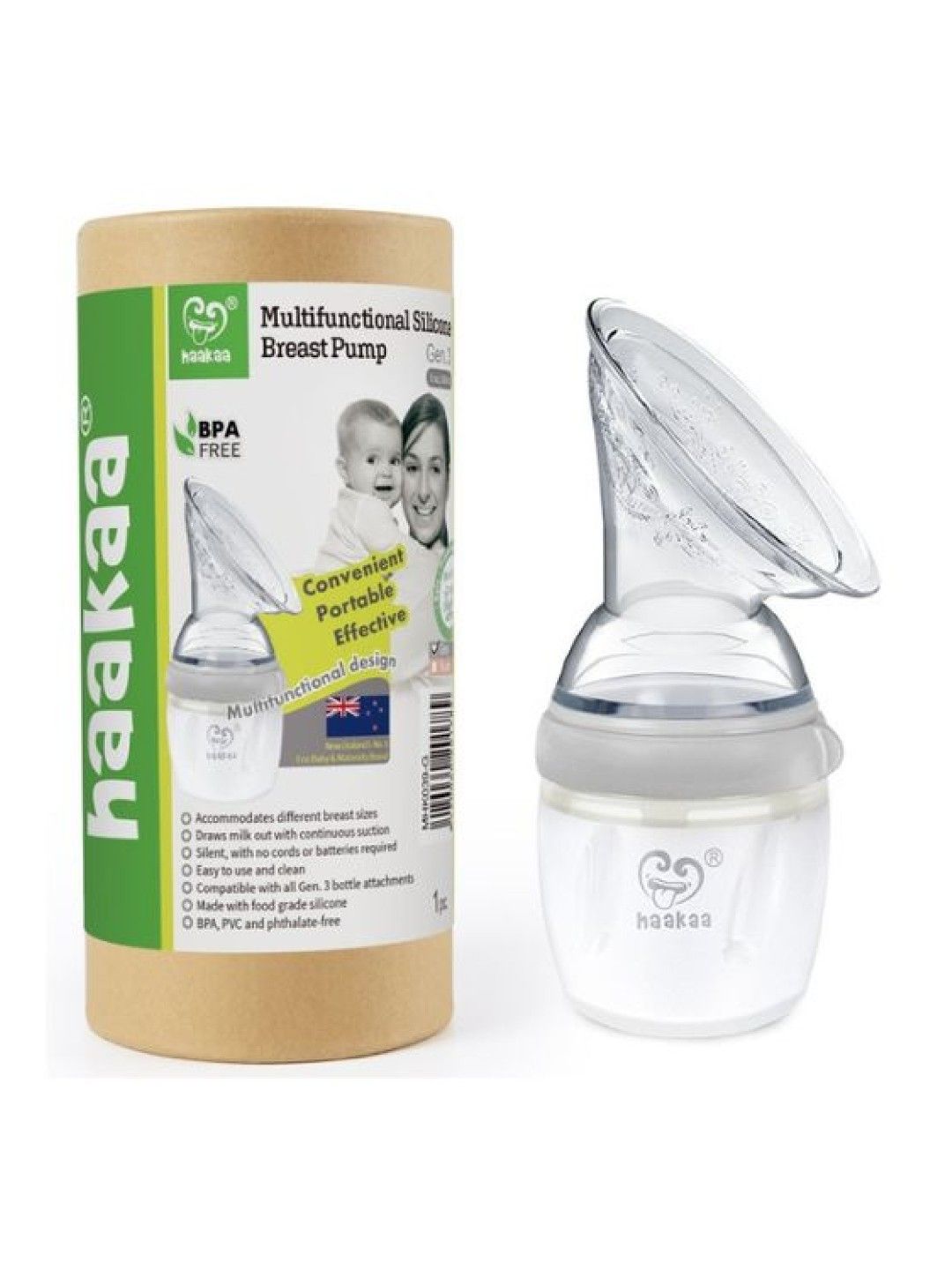 Haakaa Gen 3 Silicone Breast Pump 160ml (Grey- Image 2)