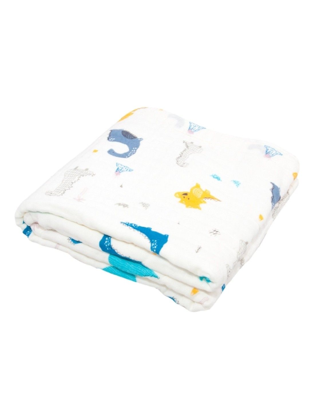 Kozy Blankie 100% Cotton Premium Multi-Purpose Muslin Cloth - Grey Dino (No Color- Image 1)