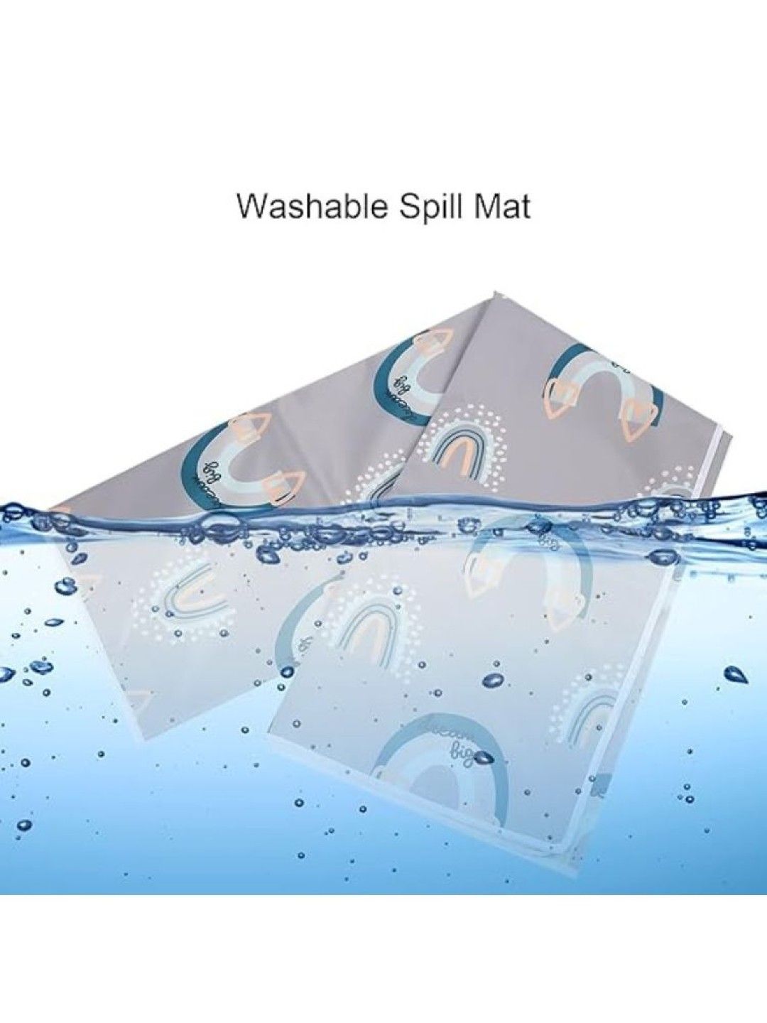 Kiddiestationph Kids Waterproof Splash Mat (Grey Rainbow- Image 3)