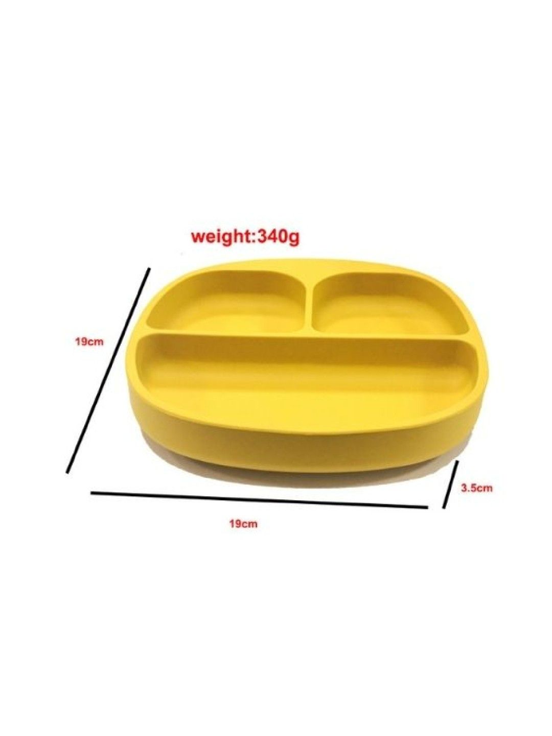 Dada Silicone Square Divided Plate (Salmon- Image 2)