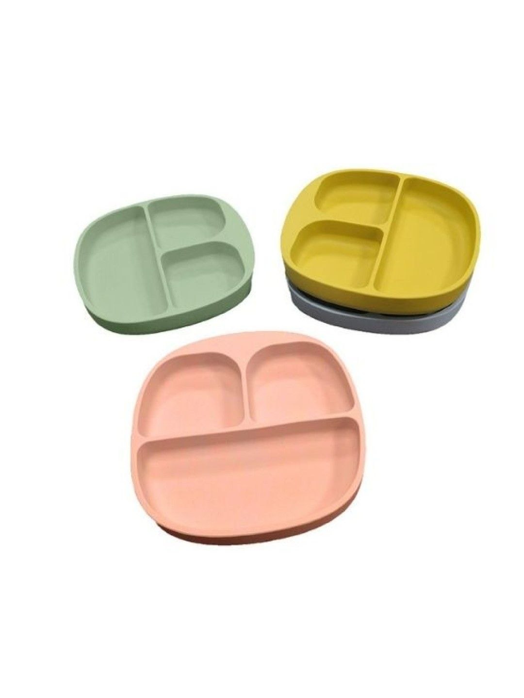 Dada Silicone Square Divided Plate (Salmon- Image 3)
