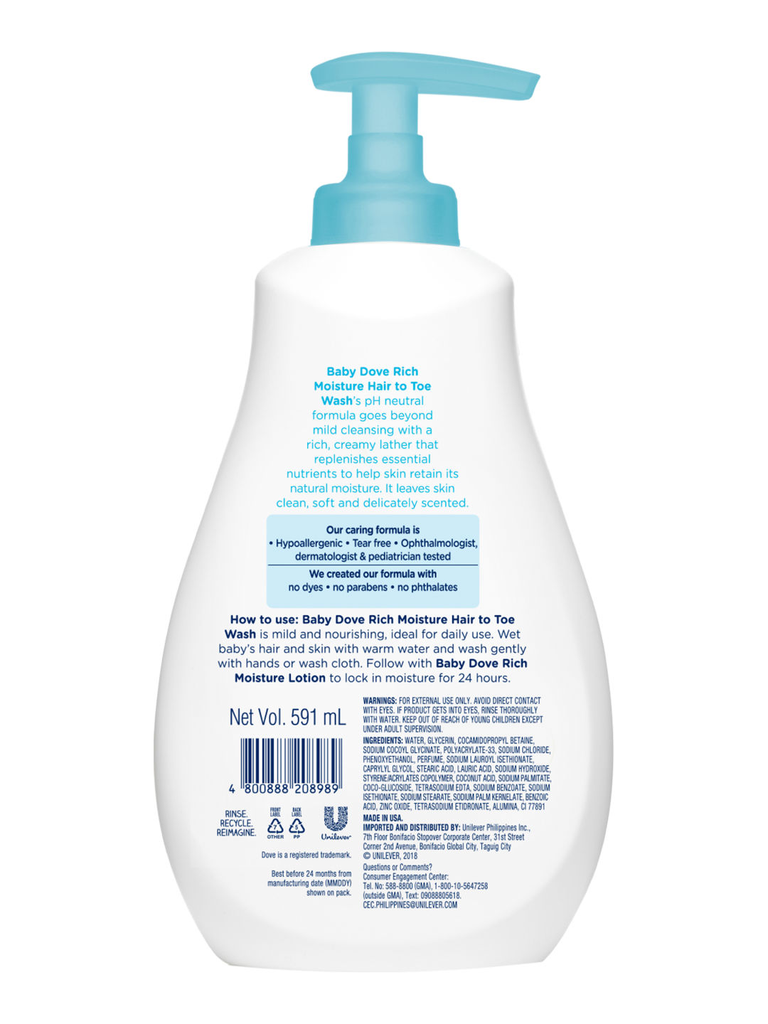 Baby Dove Hair to Toe Wash Rich Moisture (591ml) (No Color- Image 2)