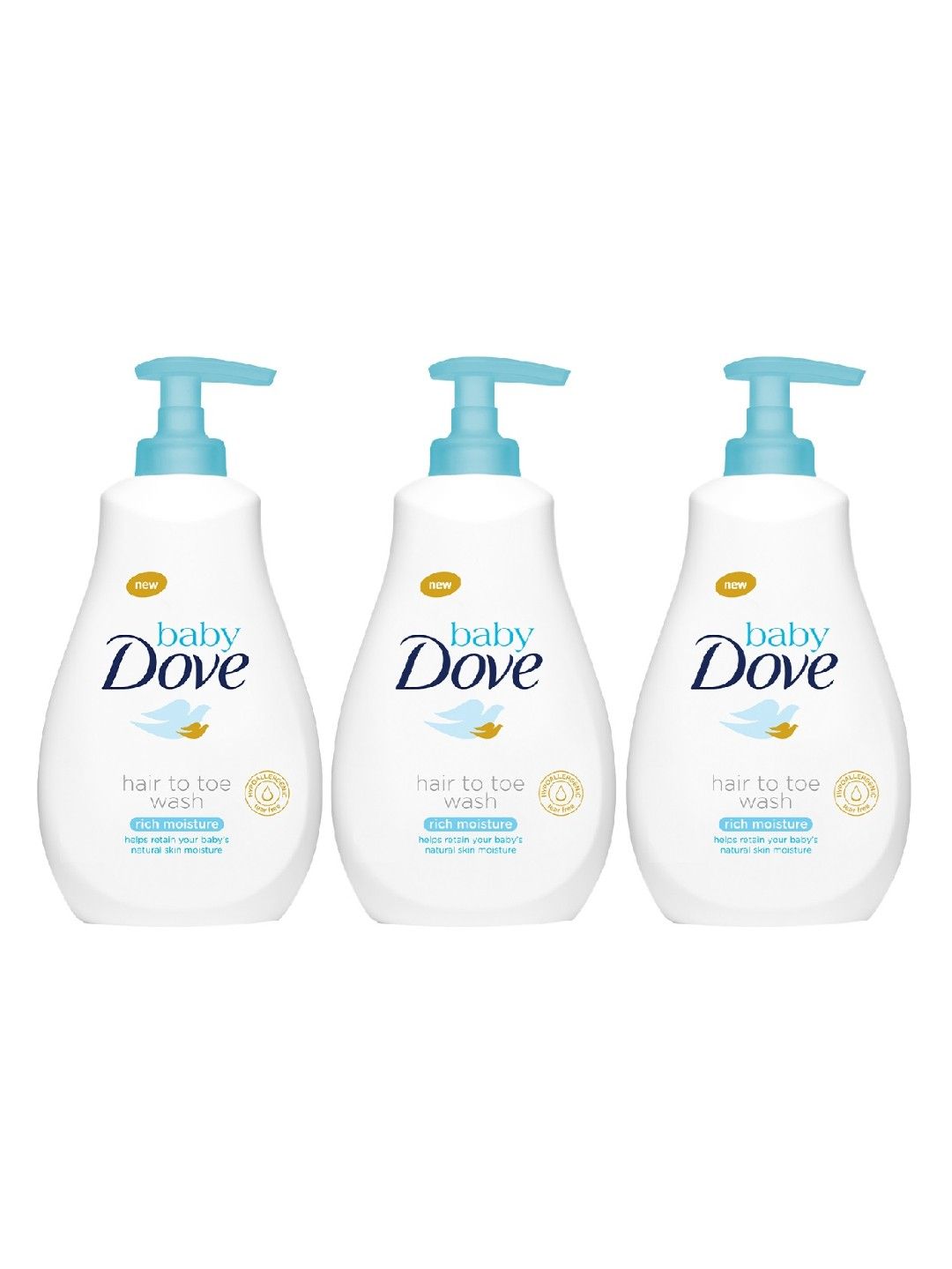 Baby Dove Hair to Toe Wash Rich Moisture (591ml) Bundle of 3 (No Color- Image 1)