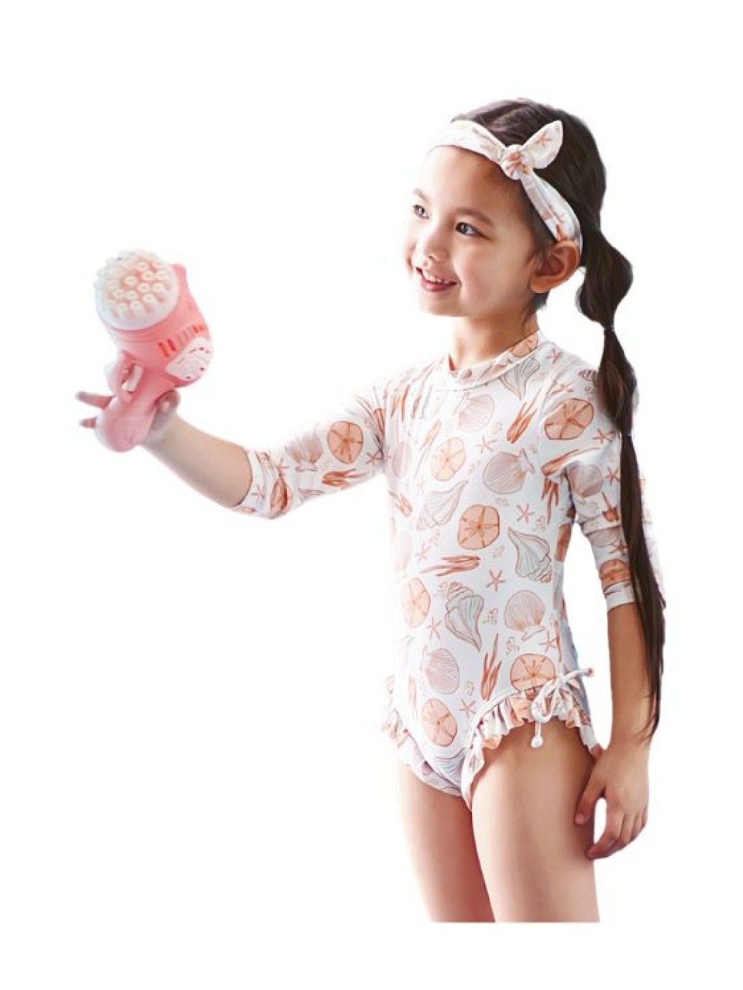 Little Paddler Swimsuit For Kids Little Halia One-Piece Rashguard (Seashells) (No Color- Image 3)