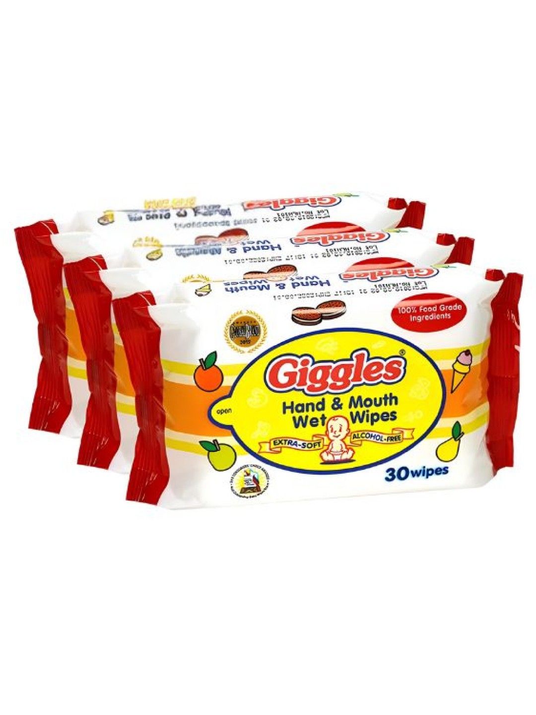 Giggles Hand & Mouth Wet Wipes 30s (Buy 2 Take 1)