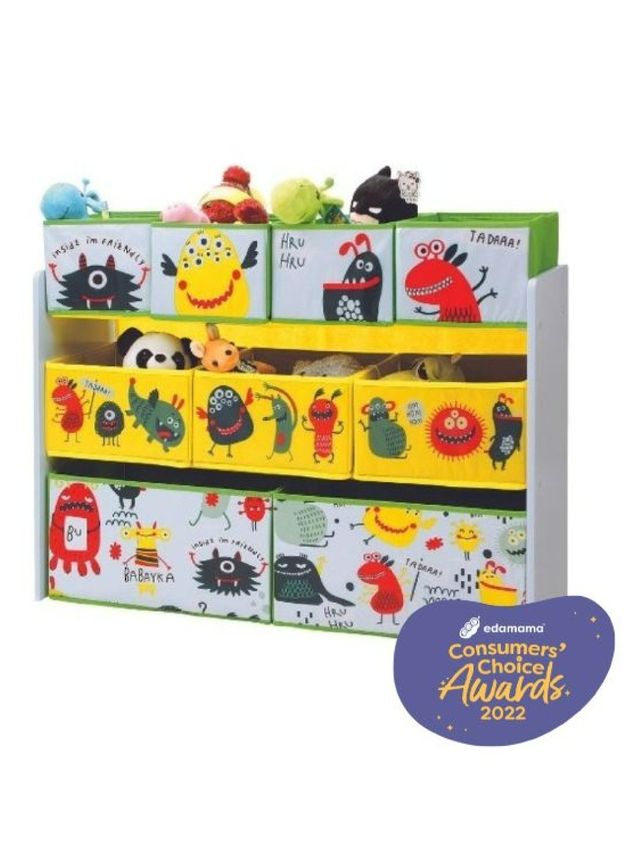 Harper & Chase Toy Organizer Shelf with Bins (Monster Design)