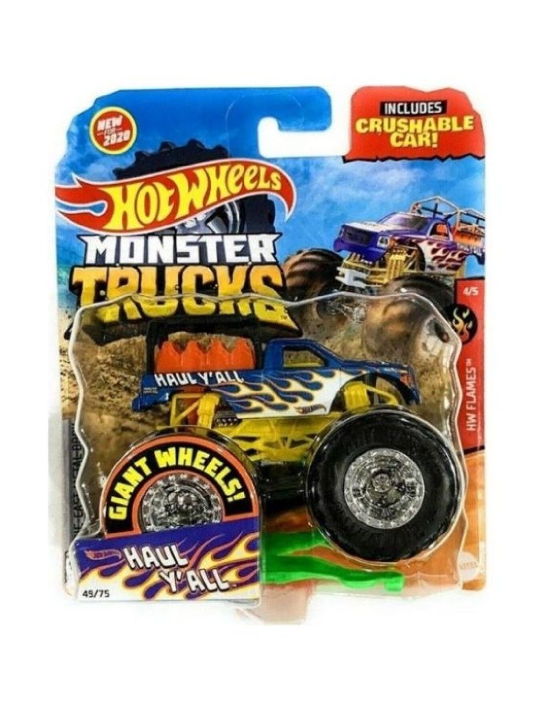 Hot Wheels Monster Trucks 1:64 Scale Monster Trucks (Haul Y'All- Image 2)