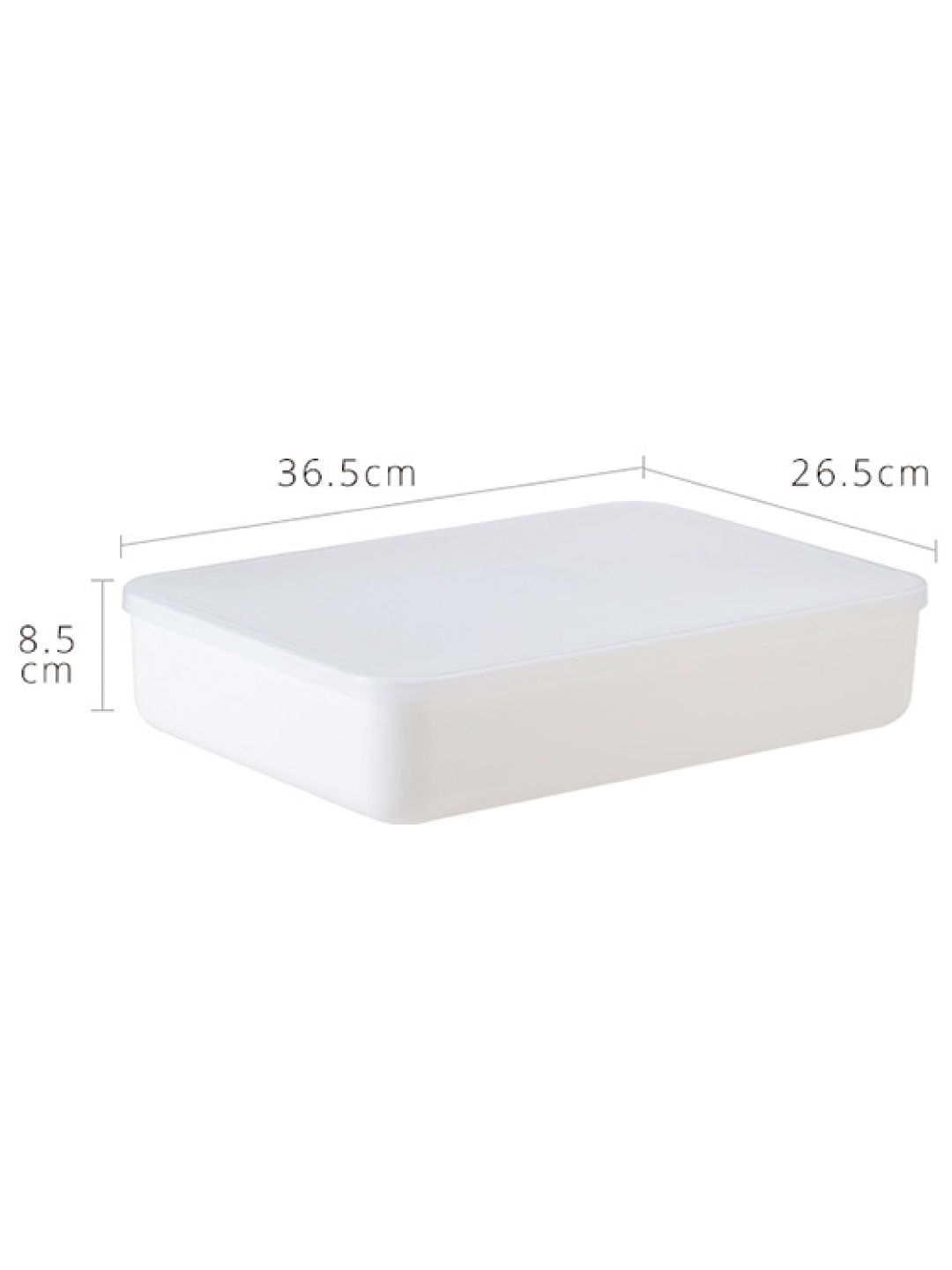 Shimoyama Flat Storage Box with Lid 6L-10L (Large) (White- Image 2)