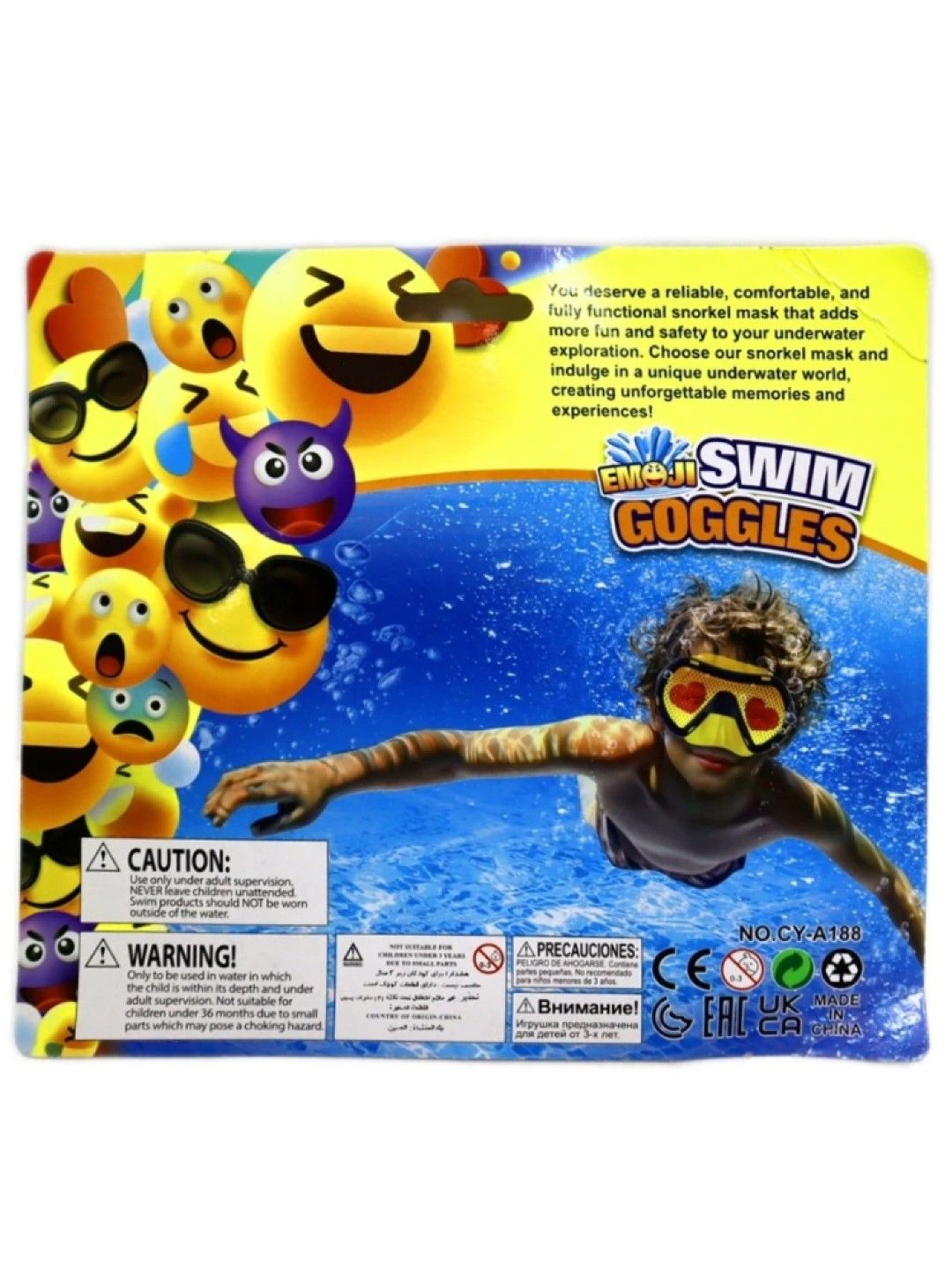 Kidsplay Swim Goggles Big Eyes Emoji (Heart- Image 3)