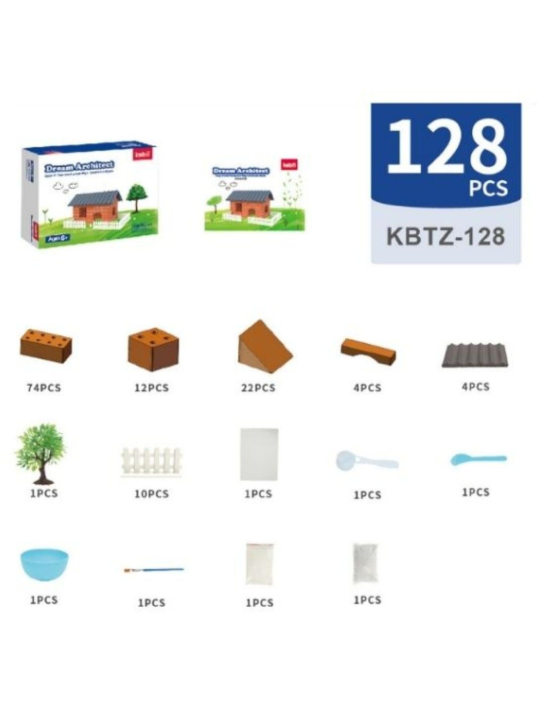 Kebo Holiday Cottage Dream Architect Brick Layering (128pcs) (No Color- Image 2)