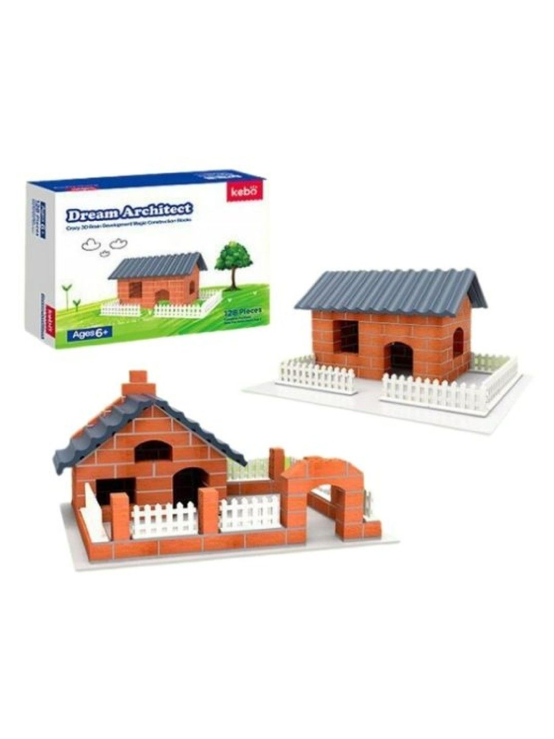 Kebo Holiday Cottage Dream Architect Brick Layering (128pcs) (No Color- Image 3)