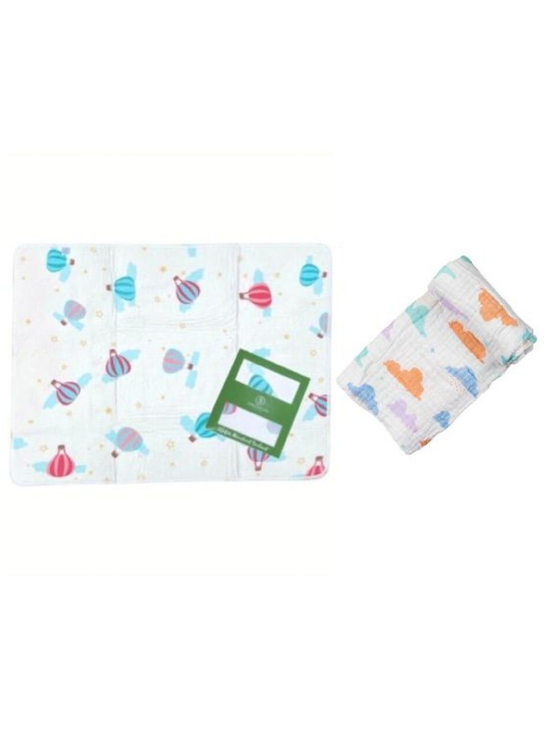 Swaddies PH [Bundle] Hot Air Stitchfree Bedmat + Colorful Clouds Multi-purpose Muslin Cloth