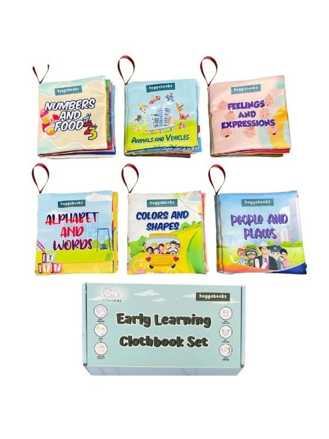 Infantway Huggabooks Early Learning Cloth Book Set