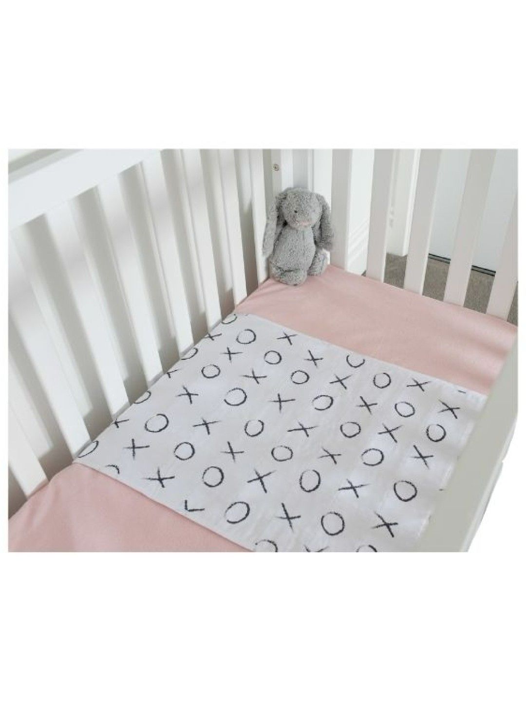 Brolly Sheets Waterproof Cot Pad With Wings, Printed (Hugs & Kisses- Image 1)