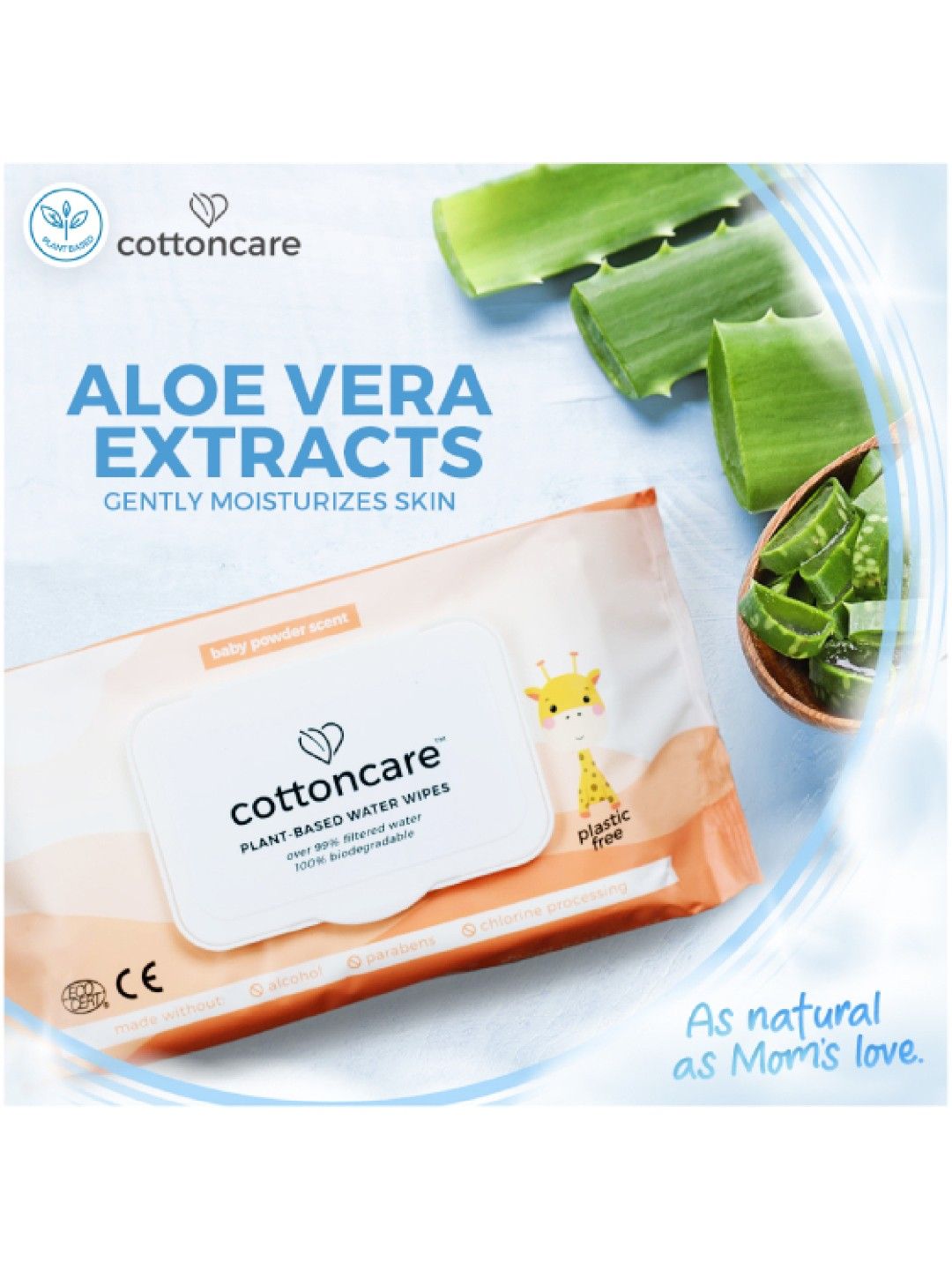 Cotton Central™ Cottoncare™ Baby Powder Scented Baby Wipes Biodegradable (240 pcs) (No Color- Image 2)