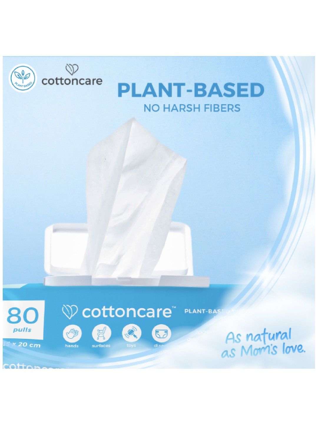 Cotton Central™ Cottoncare™ Organic Plastic-Free Baby Water Wipes (240 pcs) (No Color- Image 2)