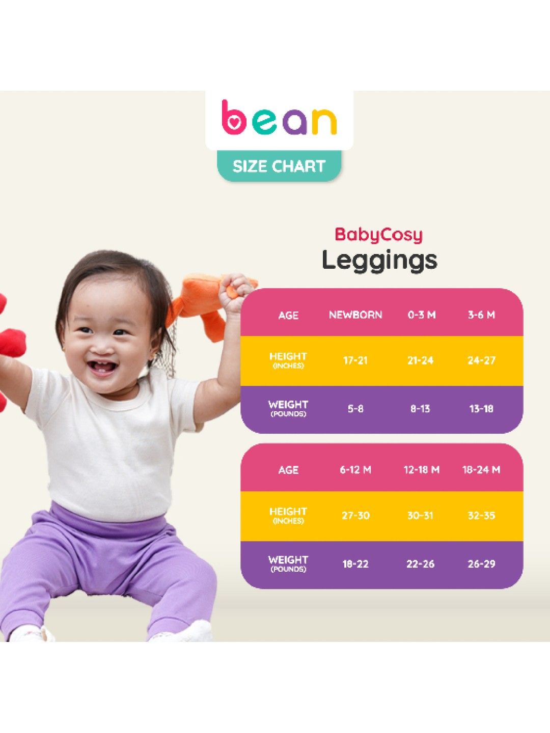 bean fashion Babycosy Organic Pants Set of 2 (Creamy White & Red- Image 4)