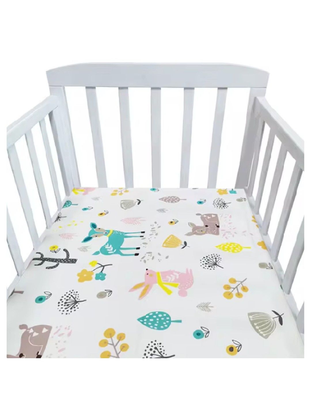 Cottonkind Deer Cotton Crib Sheet (No Color- Image 2)