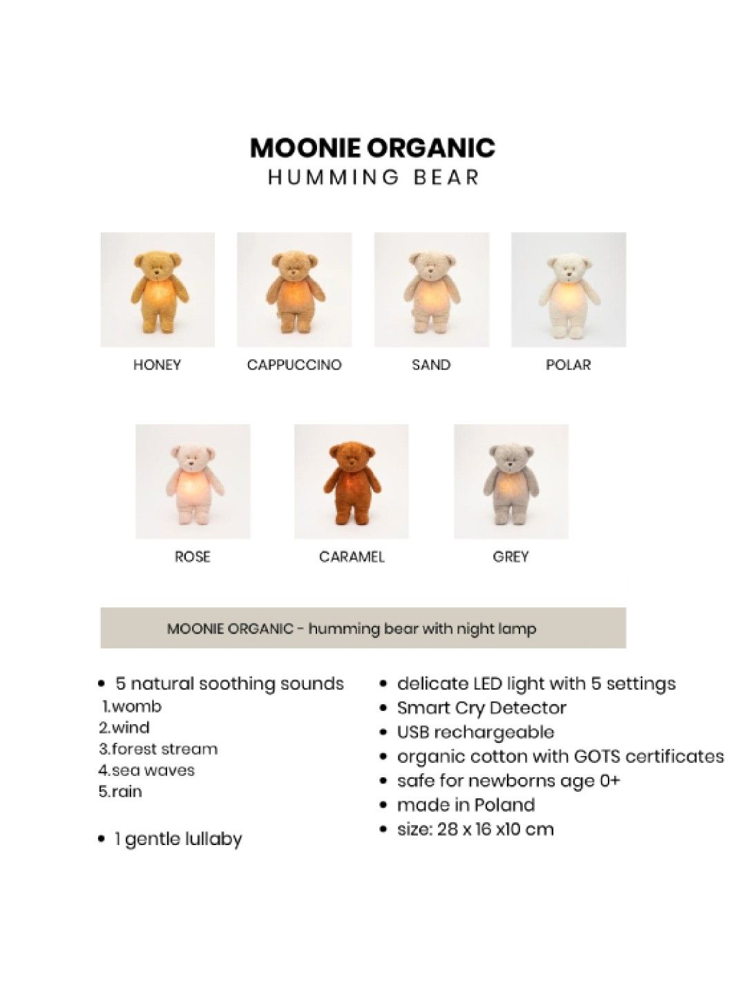 Moonie Organic Humming Bear (Cappuccino- Image 3)