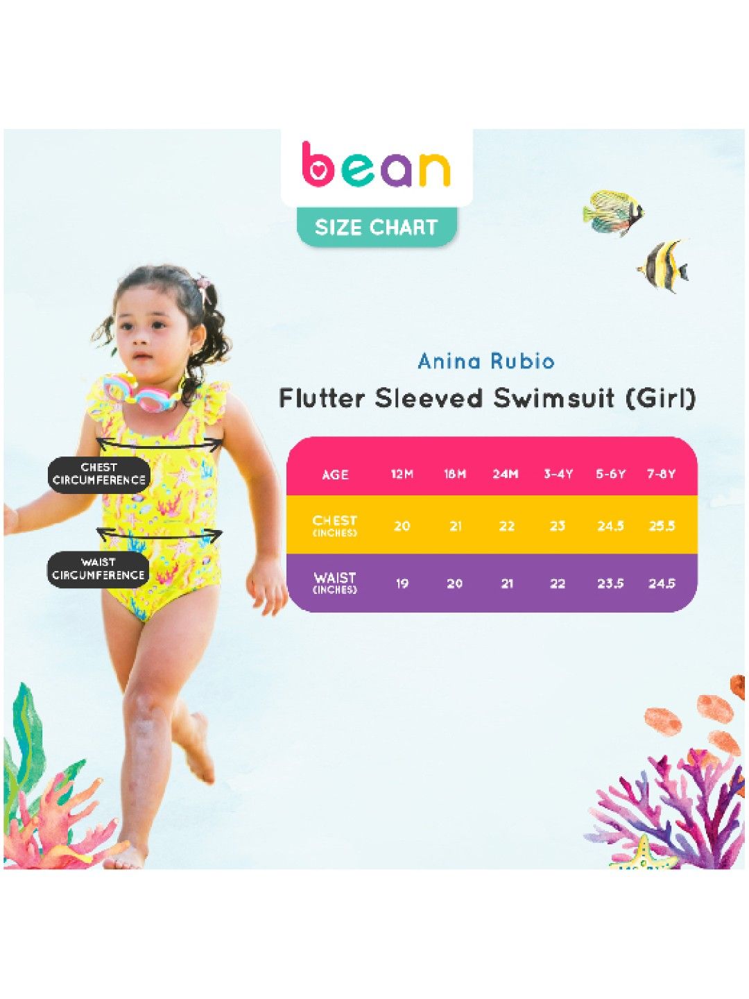 bean fashion Anina Rubio Coron Flutter Sleeves One Piece Swimsuit (Yellow- Image 4)