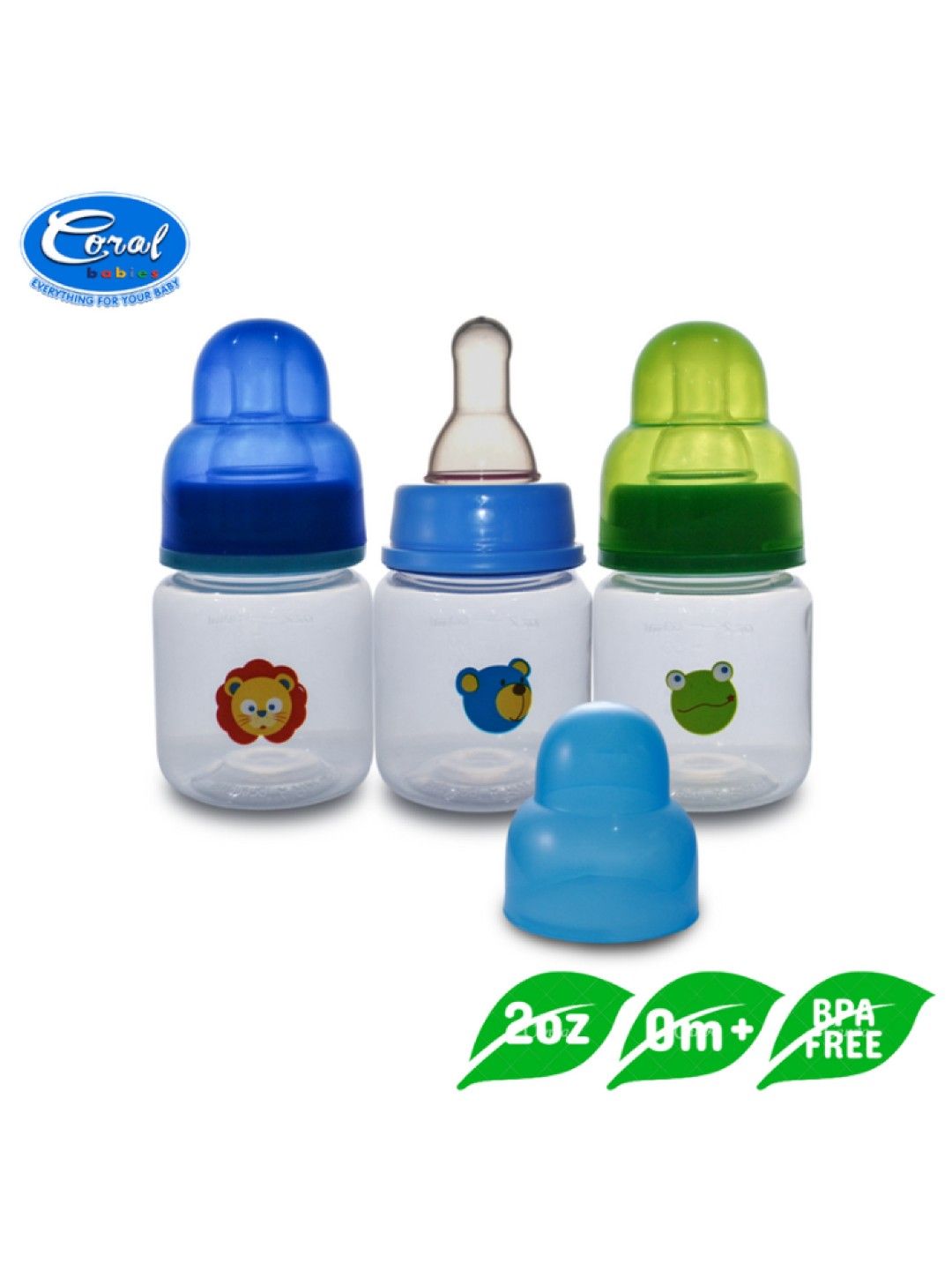 Coral Babies Clear Feeding Bottle Set of 3 (2oz) (No Color- Image 2)