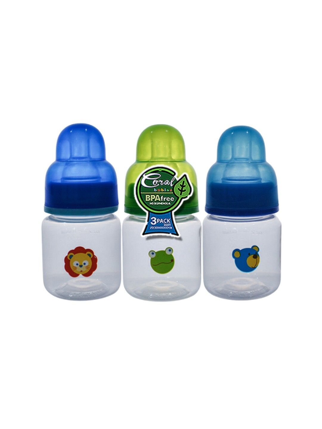 Coral Babies Clear Feeding Bottle Set of 3 (2oz) (No Color- Image 1)