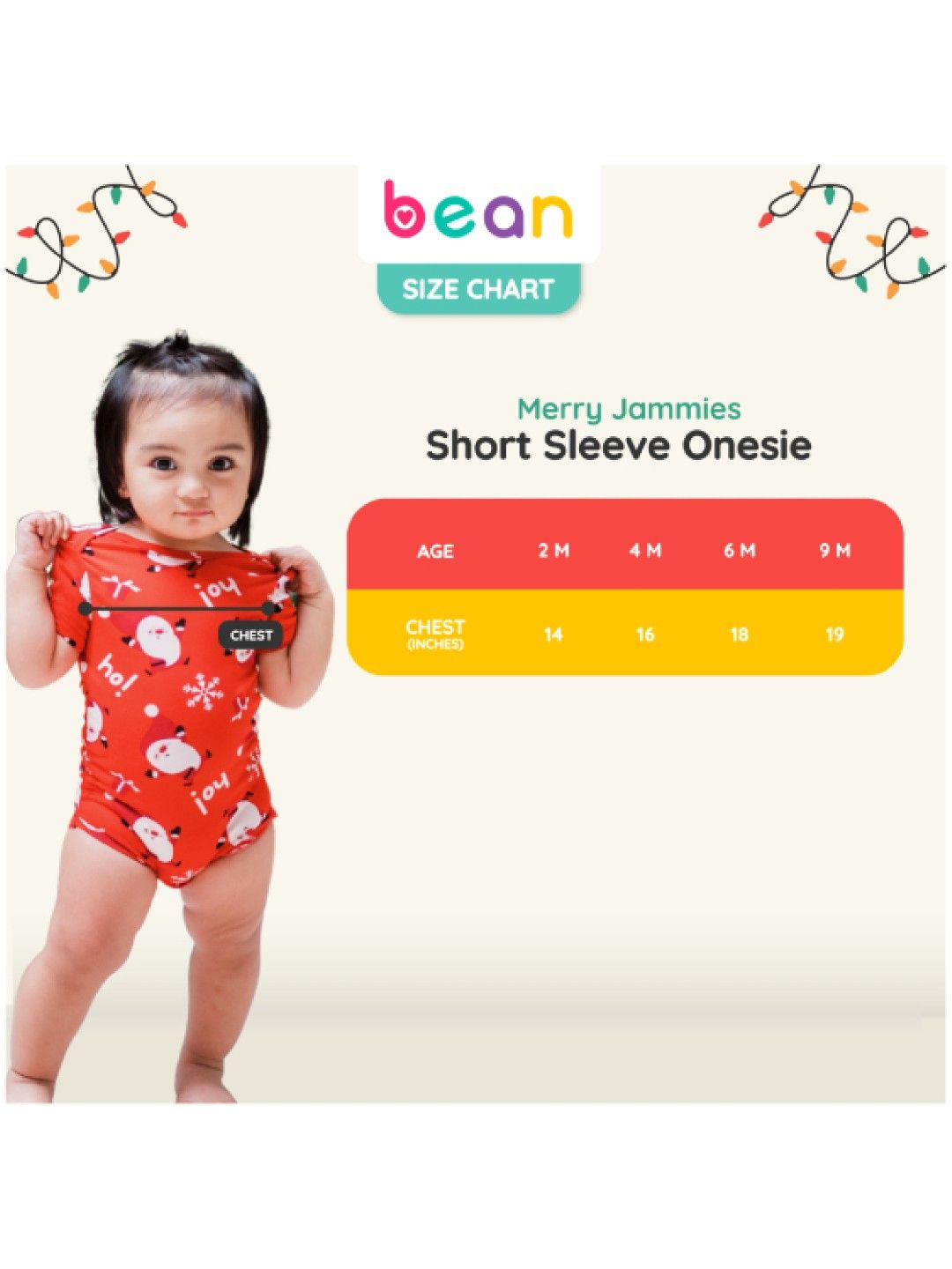 bean fashion Merry Jammies Fullprint Baby Girl Onesie (Red- Image 4)