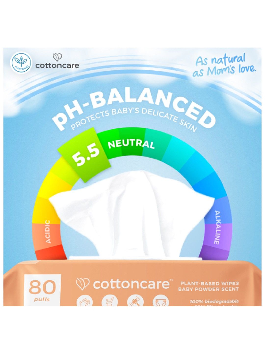 Cotton Central™ Cottoncare™ Baby Powder Scented Baby Wipes Biodegradable (240 pcs) (No Color- Image 3)