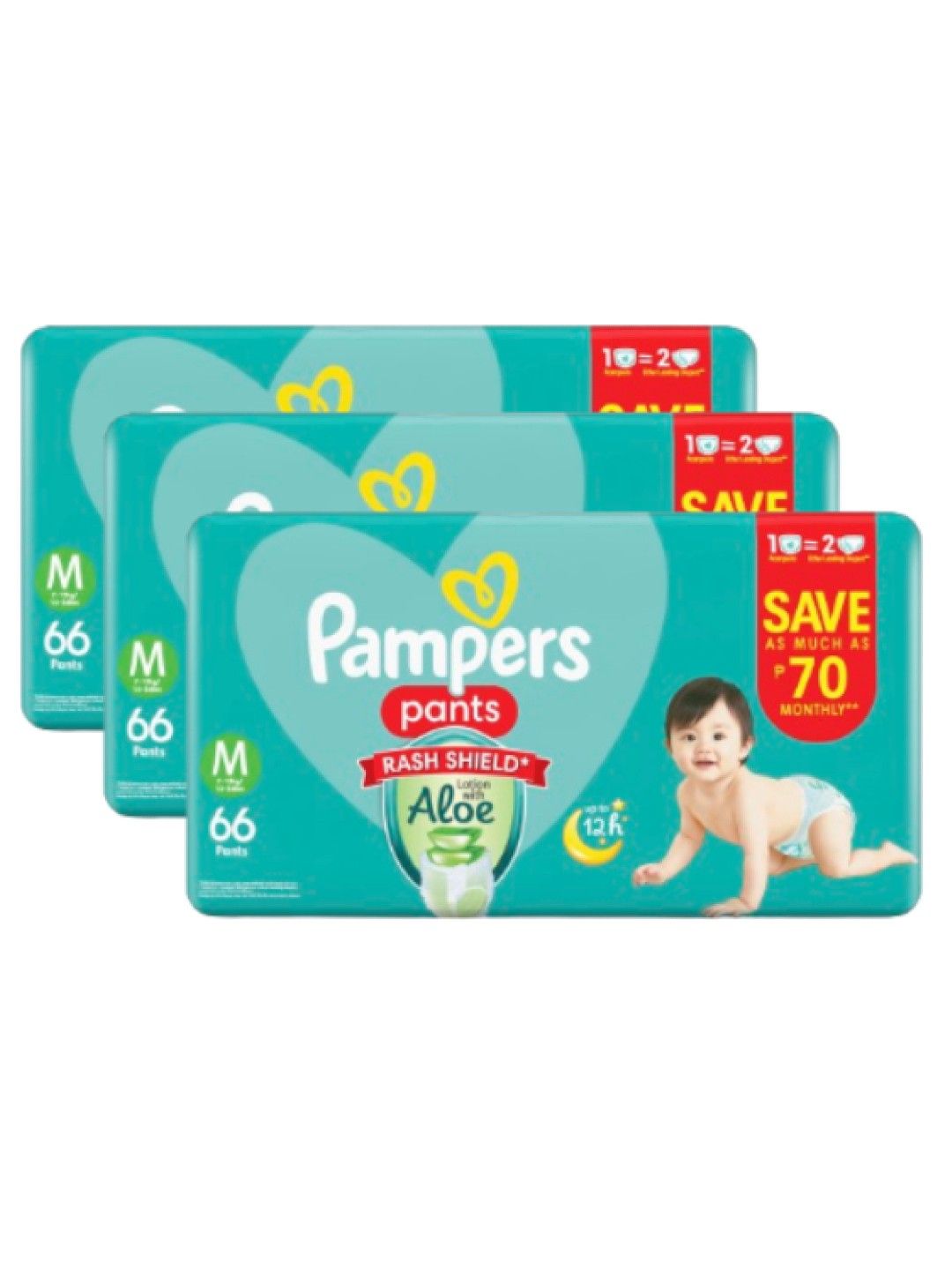 Pampers Baby Dry Pants Medium 66s x 3 packs (198 pcs) (No Color- Image 3)