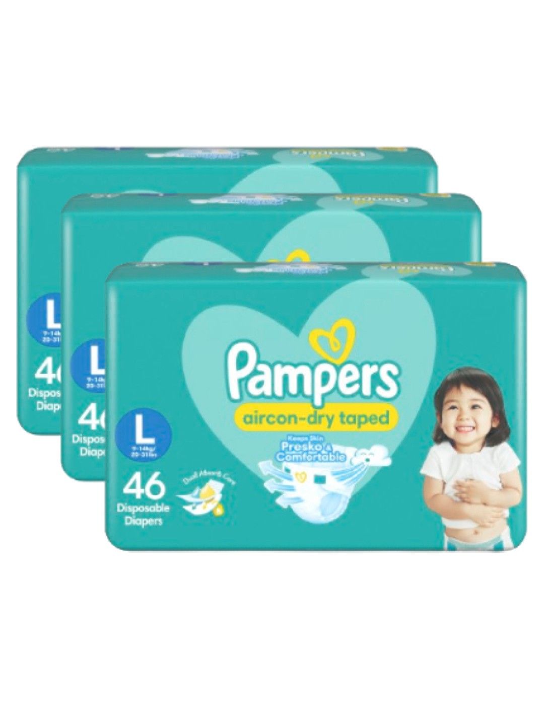 Pampers Baby Dry Taped Large 46s x 3 packs (138 pcs) (No Color- Image 2)