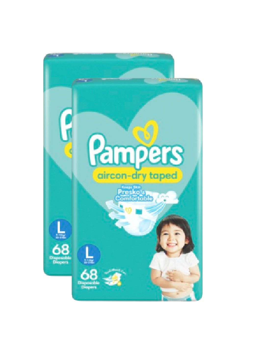 Pampers Baby Dry Taped Large 68s x 2 packs (136 pcs) (No Color- Image 2)