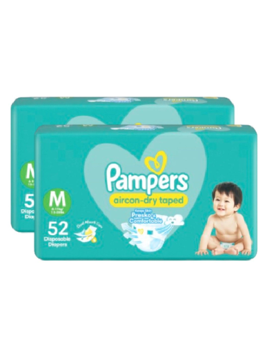 Pampers Baby Dry Taped Medium 52s x 2 packs (104 pcs) (No Color- Image 2)