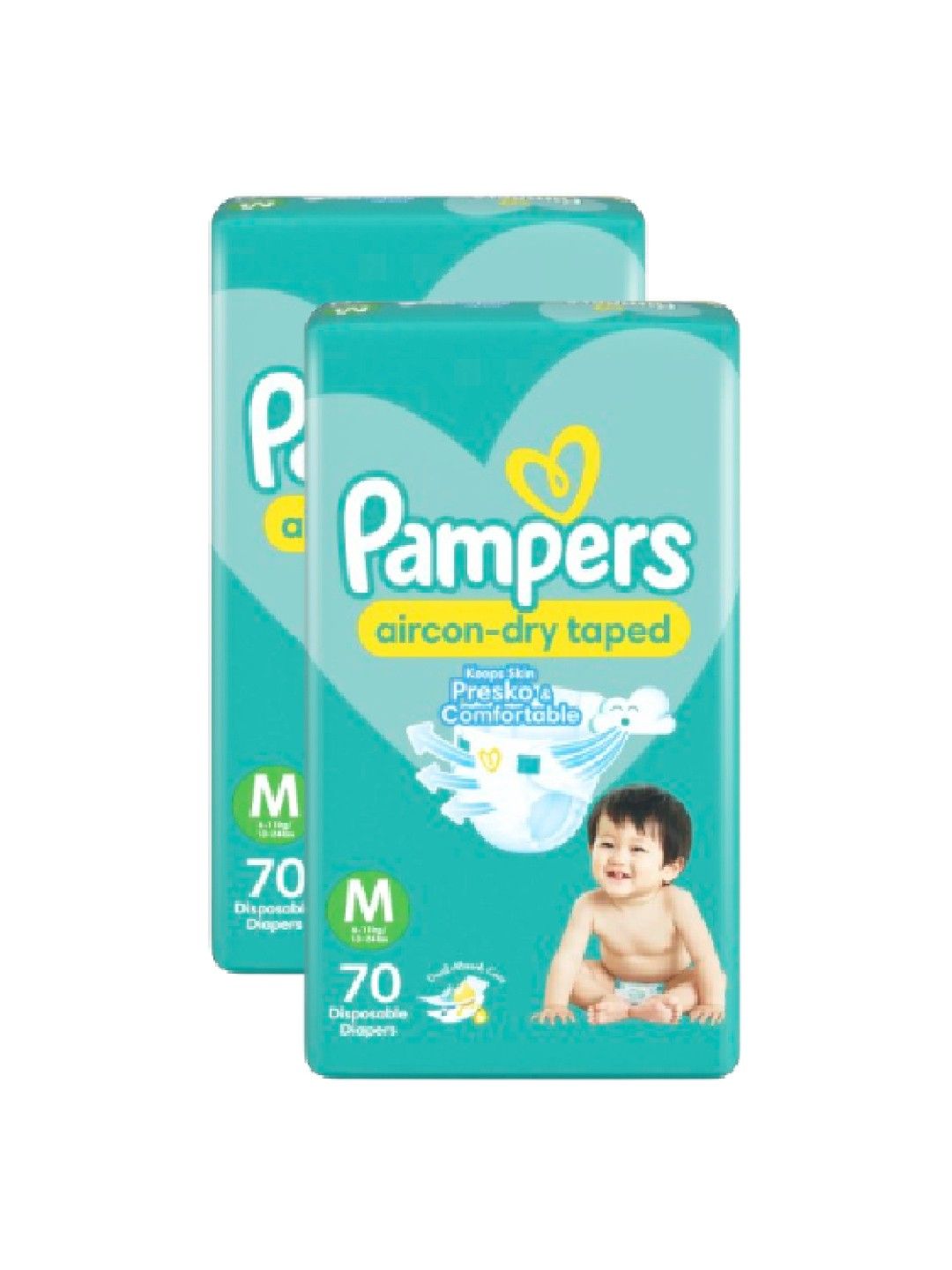 Pampers Baby Dry Taped Medium 70s x 2 packs (140 pcs) (No Color- Image 2)