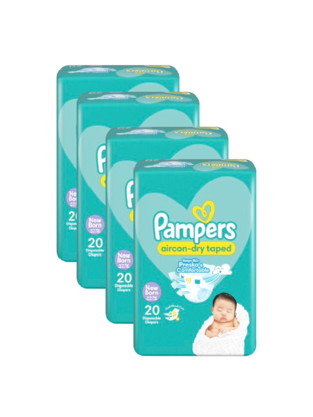 Pampers Baby Dry Taped Newborn 20s x 4 packs (80 pcs) (No Color- Image 2)