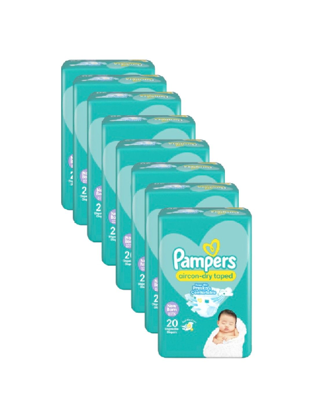 Pampers Baby Dry Taped Newborn 20s x 8 packs (160 pcs) (No Color- Image 2)