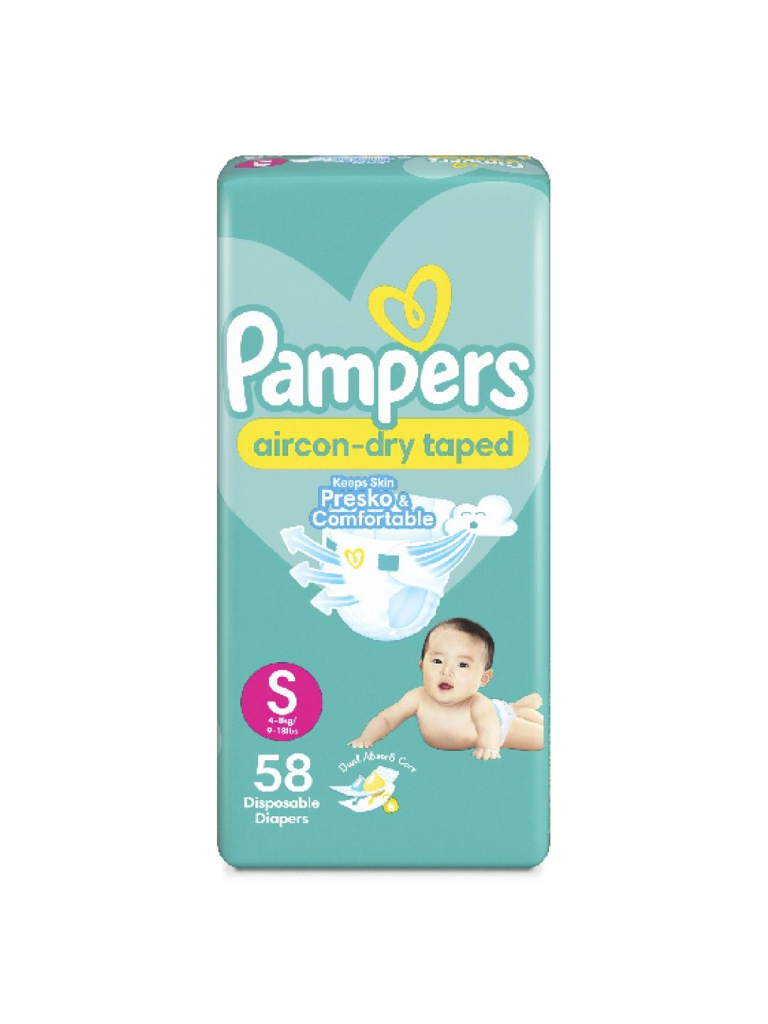 Pampers Baby Dry Taped Small 58s x 1 pack (58 pcs) (No Color- Image 2)