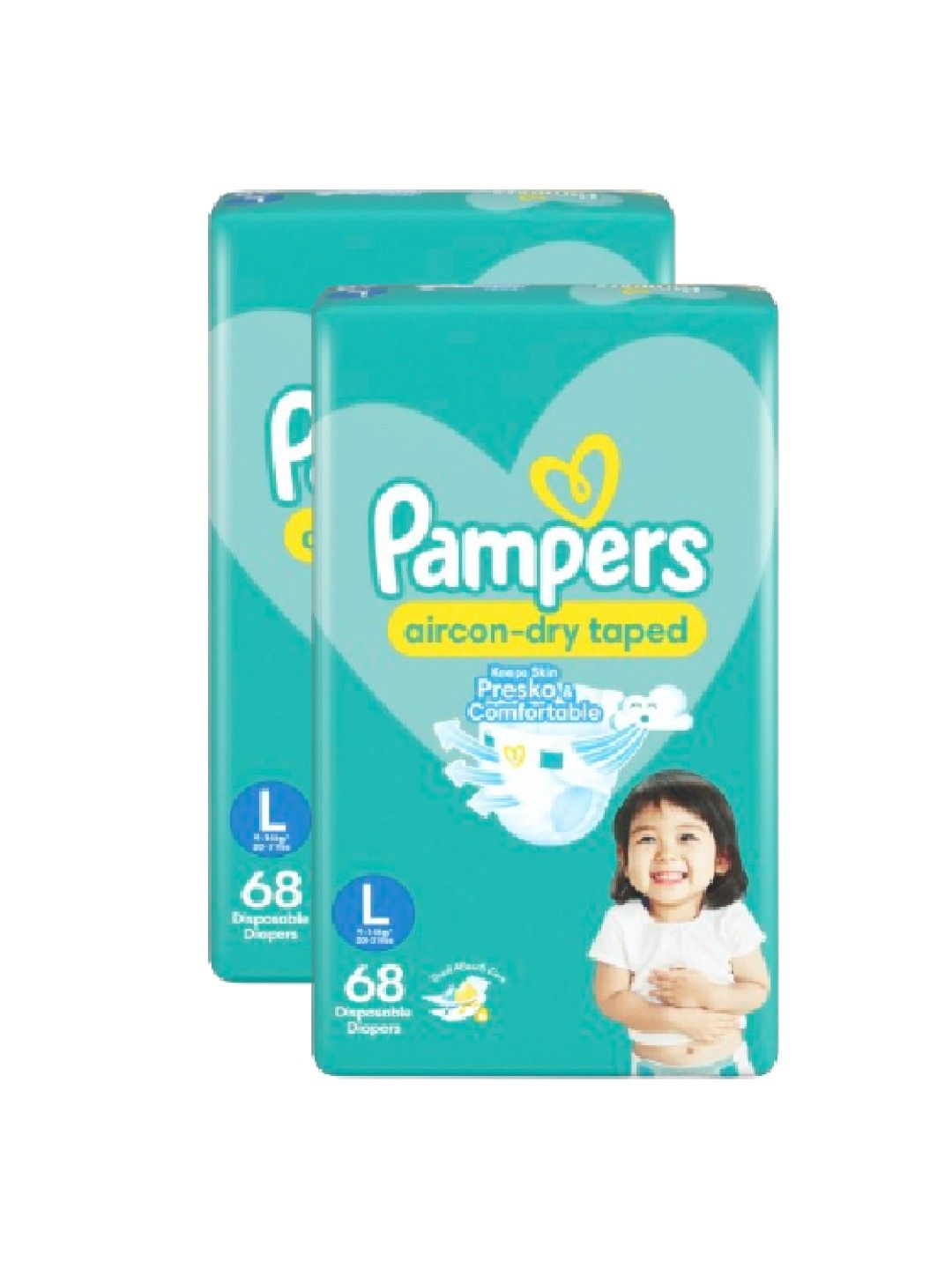 Pampers Baby Dry Taped Large 68s x 2 packs (136 pcs) - Subscription (No Color- Image 2)