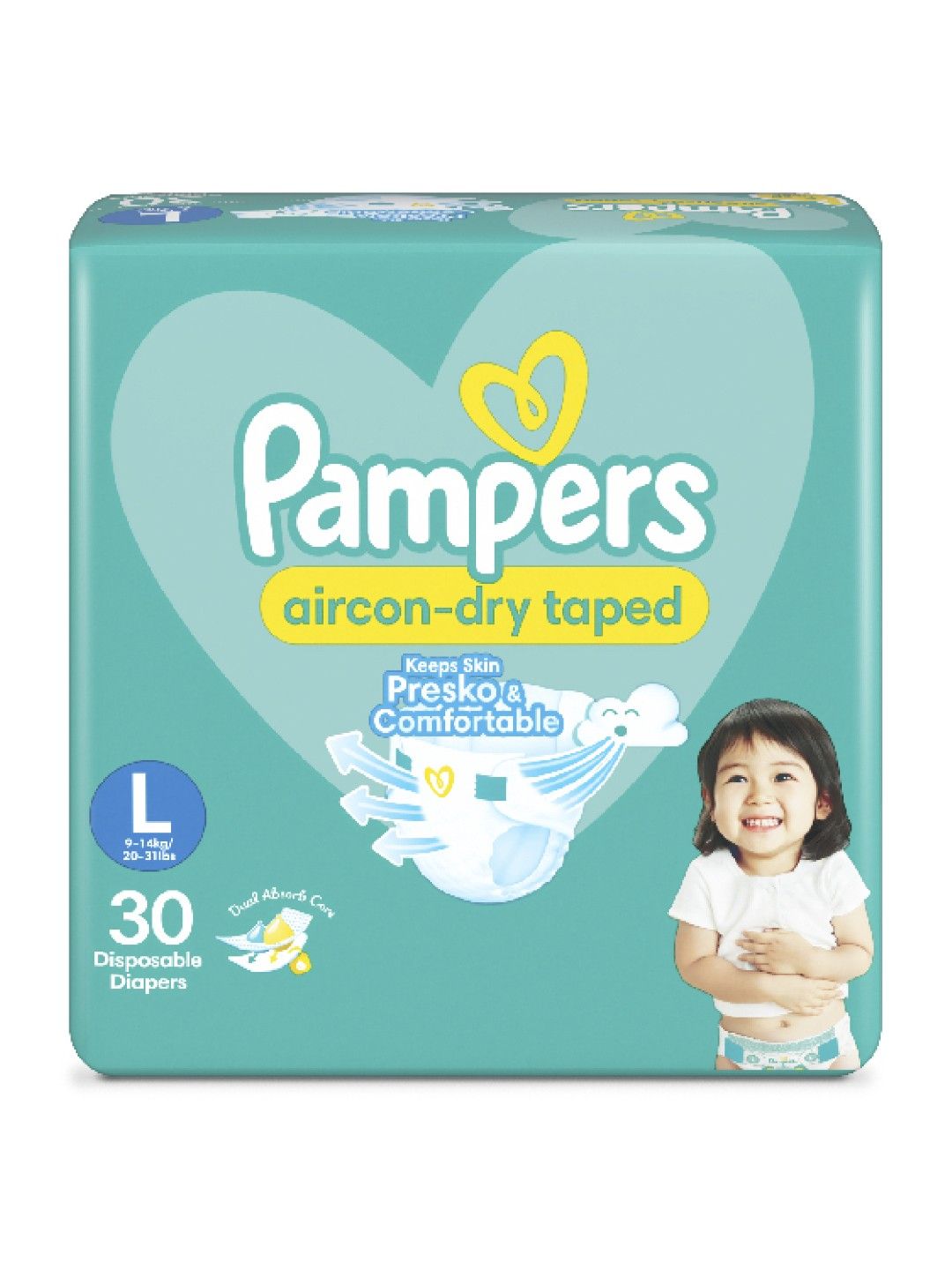 Pampers Baby Dry Taped Large 30s x 1 packs (30 pcs) (No Color- Image 2)