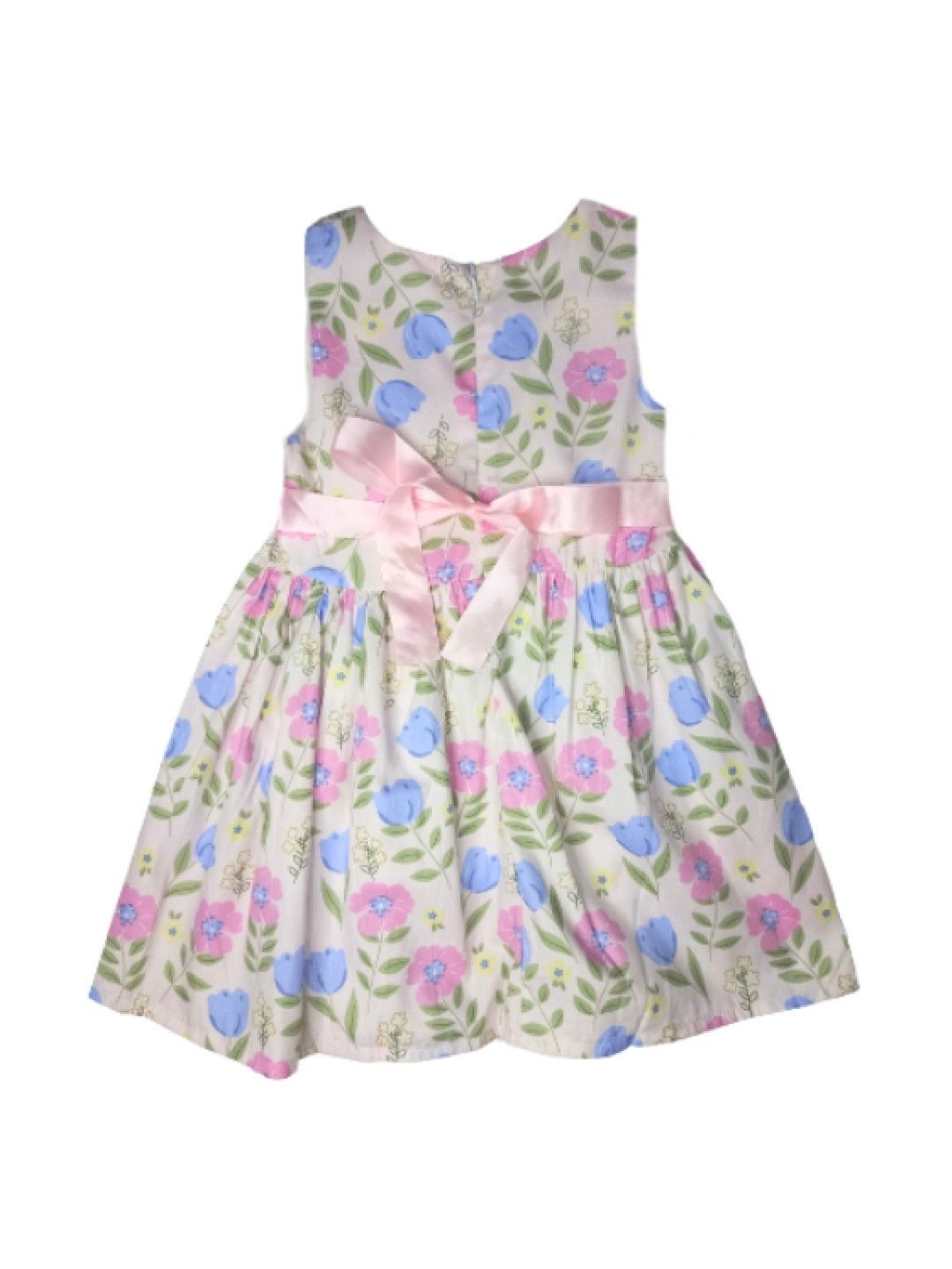 Cottonkind Sleeveless Anemone & Tulip Dress (Light Pink- Image 2)