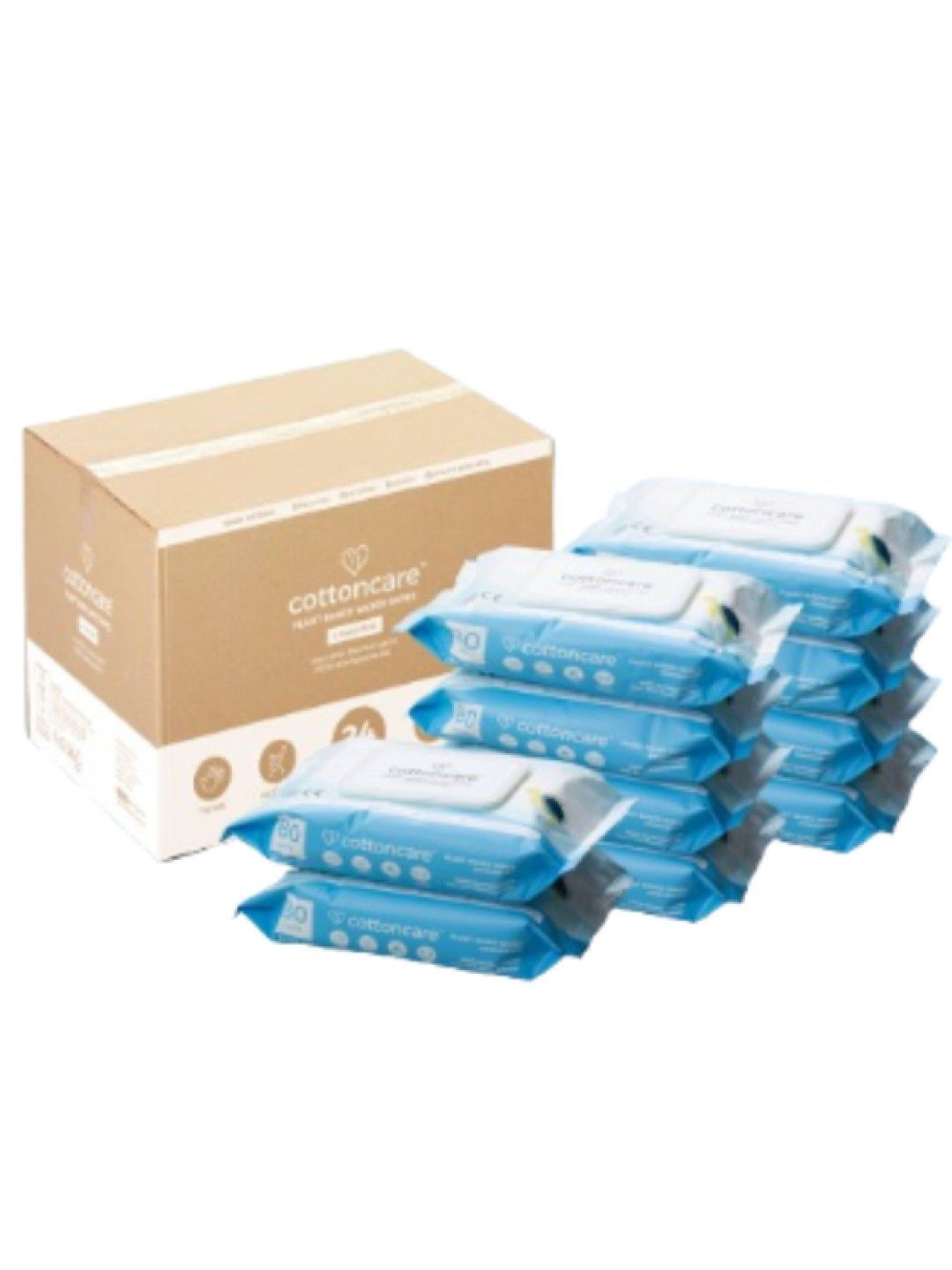 Cotton Central™ Cottoncare™ Organic Plastic-Free Baby Water Wipes (1920 pcs) (No Color- Image 1)