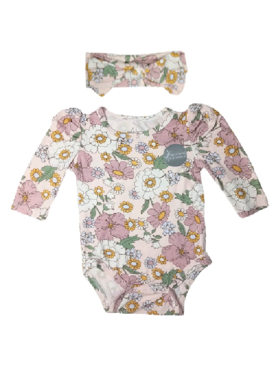 Cottonkind Floral Long Sleeves Onesies Set of 3 (No Color- Image 2)