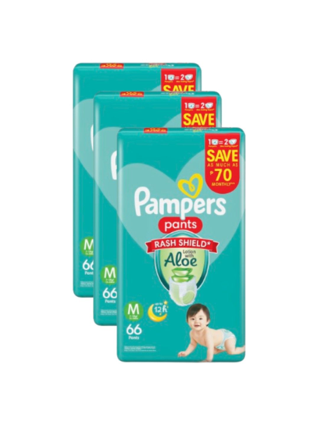 Pampers Baby Dry Pants Medium 66s x 3 packs (198 pcs) (No Color- Image 2)