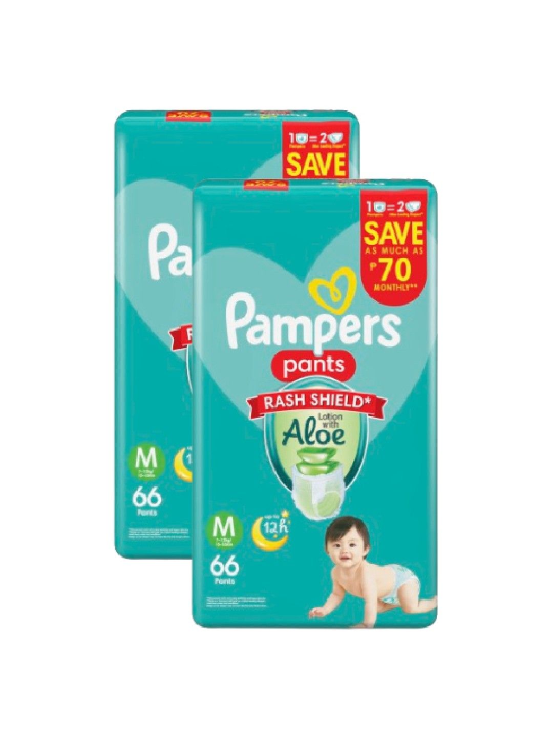 Pampers Baby Dry Pants Medium 66s x 2 pack (132 pcs) - Subscription (No Color- Image 2)