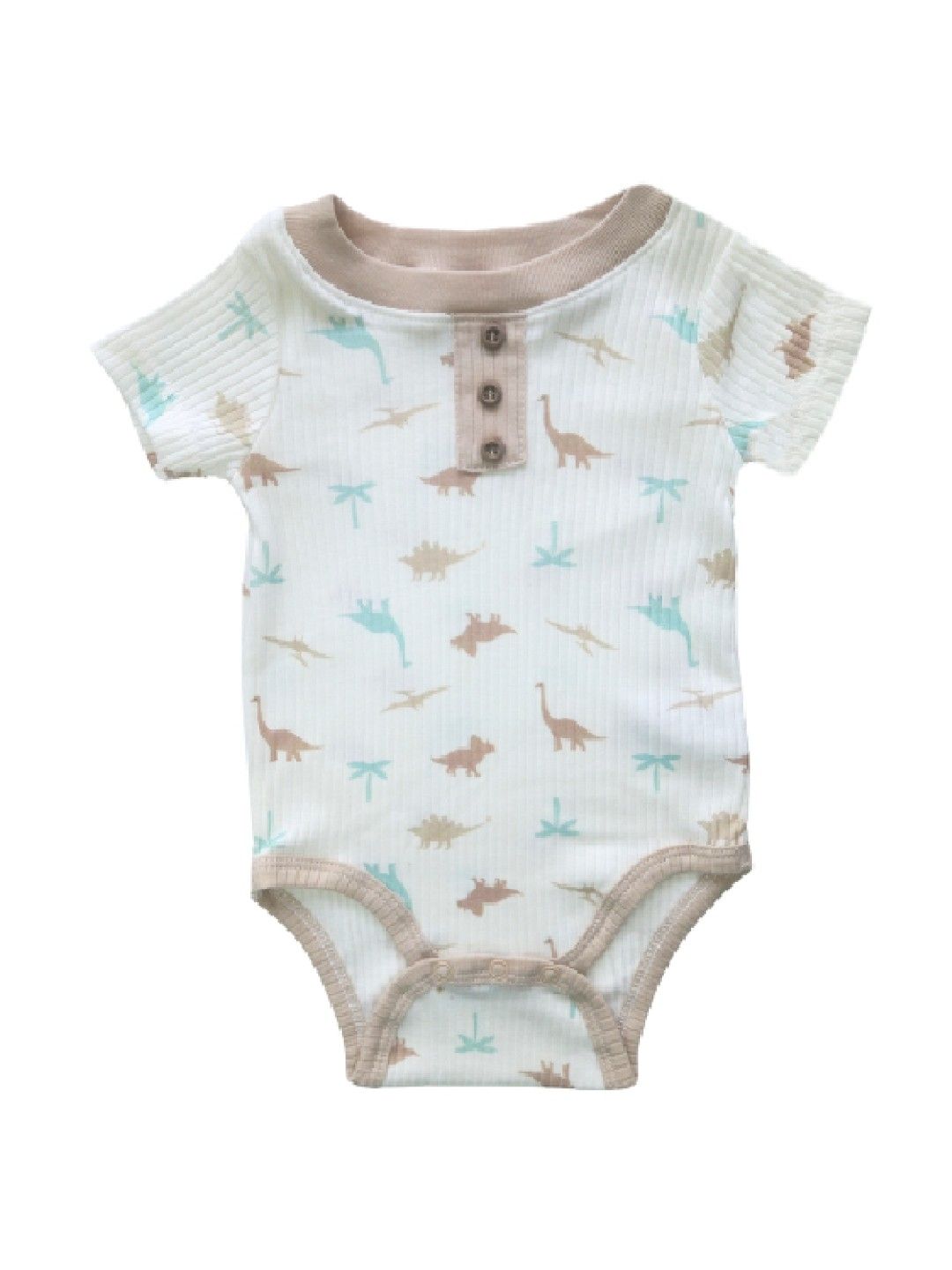 Cottonkind Dinosaur Short Sleeves Onesies Set of 3 (No Color- Image 3)