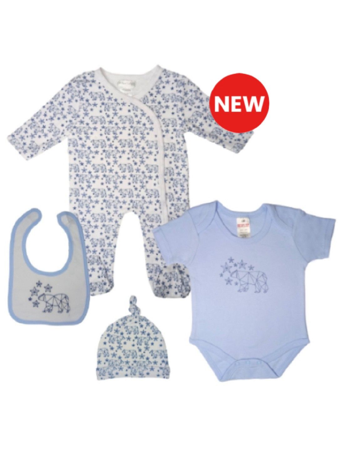 Cottonkind Constellation Short Sleeves Onesies Set of 4 (No Color- Image 1)